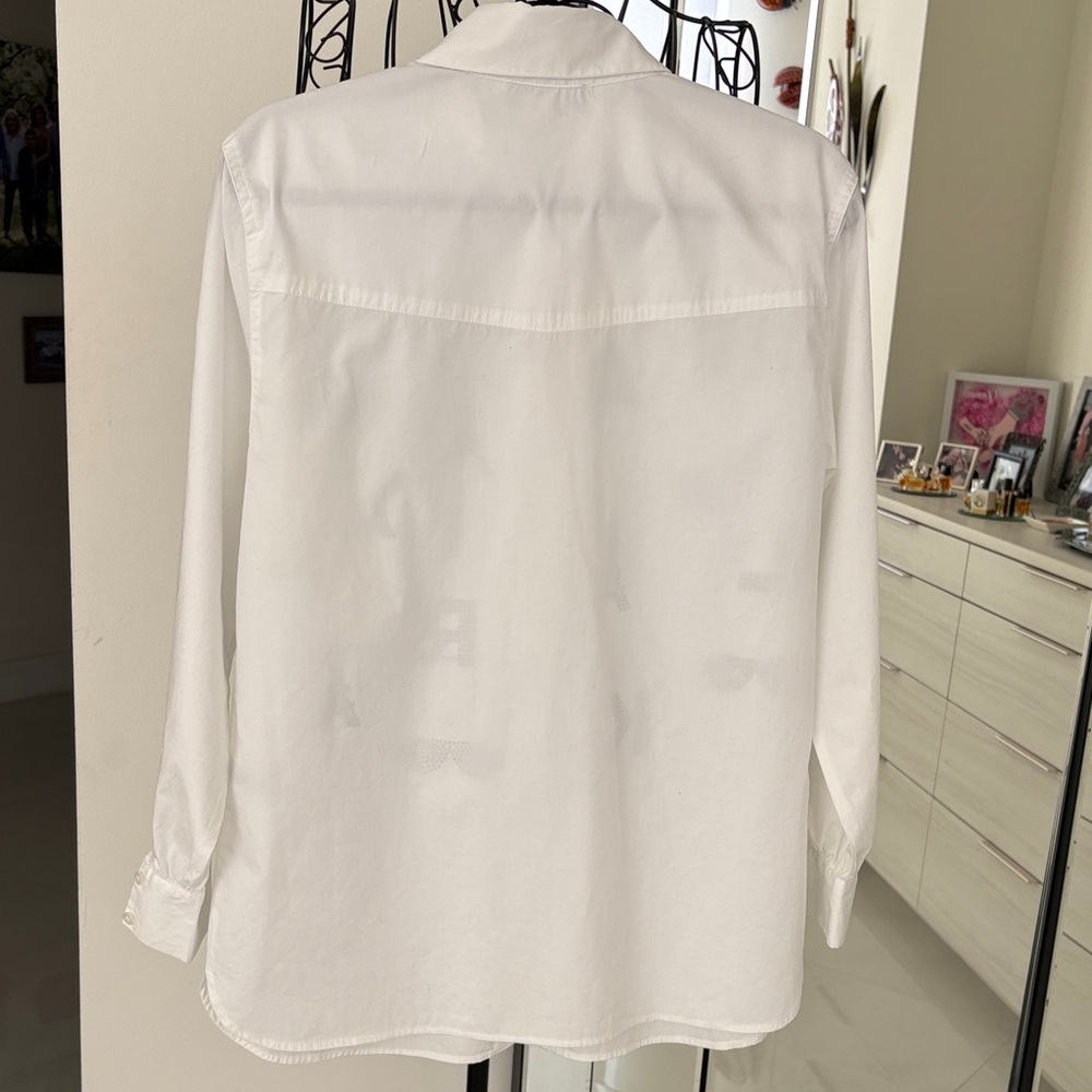 Karl Lagerfeld White Shirt with Rhinestone Accents - Picture 5 of 6